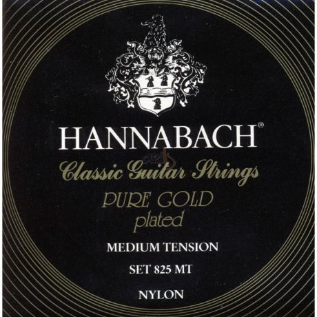 Hannabach 825MT Black PURE GOLD Комплект струн для классической гитары нейлон/позолоченные. Среднее натяжение