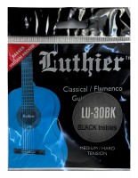 Luthier LU-30BK Комплект струн для классической гитары, средне-сильное натяжение, черный нейлон,
