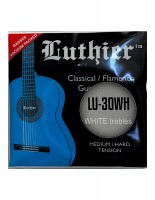 Luthier LU-30WH Комплект струн для классической гитары, средне-сильное натяжение, белый нейлон,